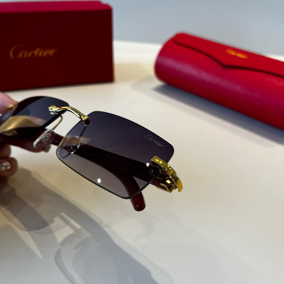 Cartier Lightweight Metal Rimless Silver Lens Sunglasses for Men & Wo - 487291 - detail image 7