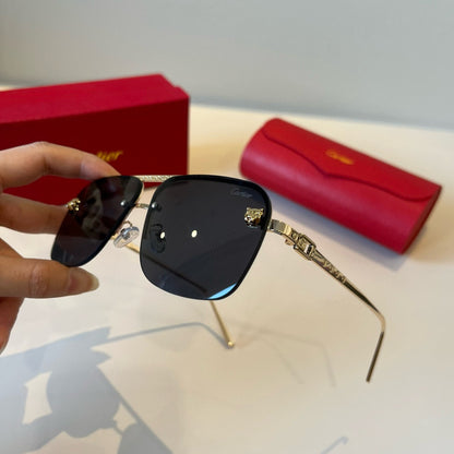 Cartier Lightweight Metal Rimless Black Lens Sunglasses for Men & Wom - 935071 - detail image 4
