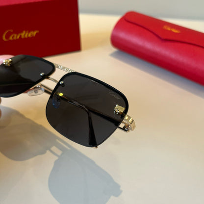 Cartier Lightweight Metal Rimless Black Lens Sunglasses for Men & Wom - 935071 - detail image 9