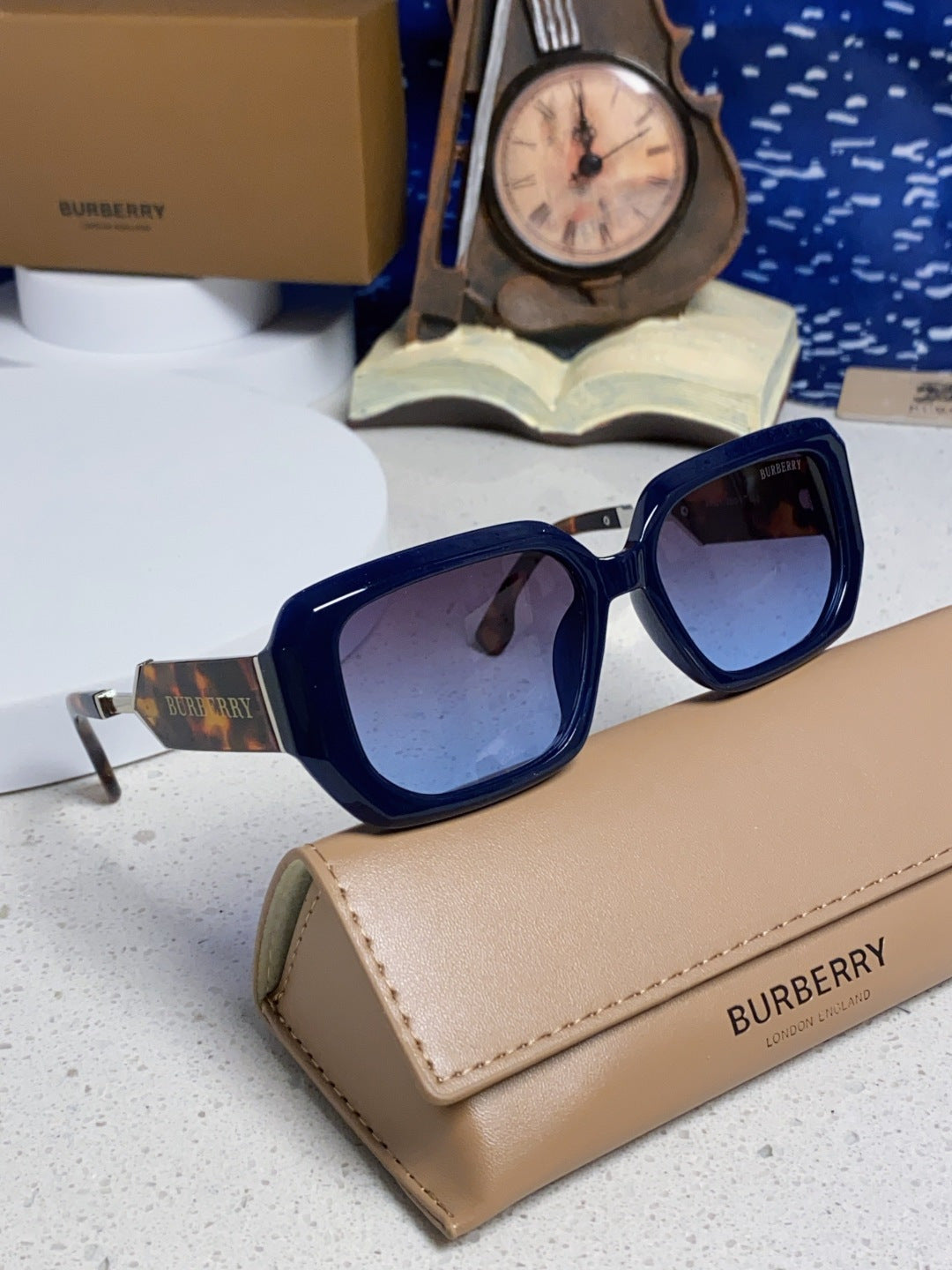 Burberry Rectangular Blue Lens Sunglasses for Men & Women - 416078 - detail image 9