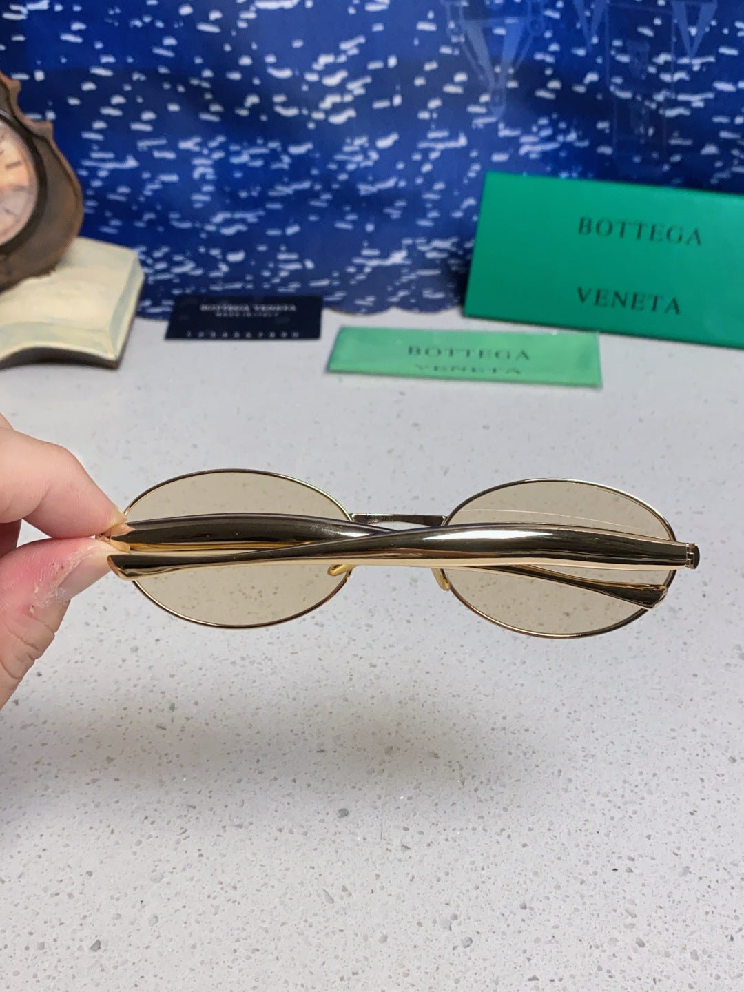 Bottega Veneta BV1386 Oval Silver Lens Sunglasses for Men & Women - 416441 - detail image 5