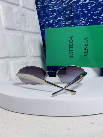 Bottega Veneta BV1386 Oval Silver Lens Sunglasses for Men & Women - detail image 3