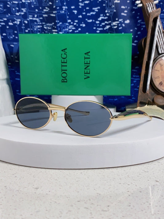 Bottega Veneta BV1386 Oval Blue Lens Sunglasses for Men & Women