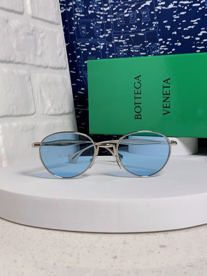 Bottega Veneta BV1396 Metal Oval Blue Lens Sunglasses for Men & Women - 358857 - detail image 2