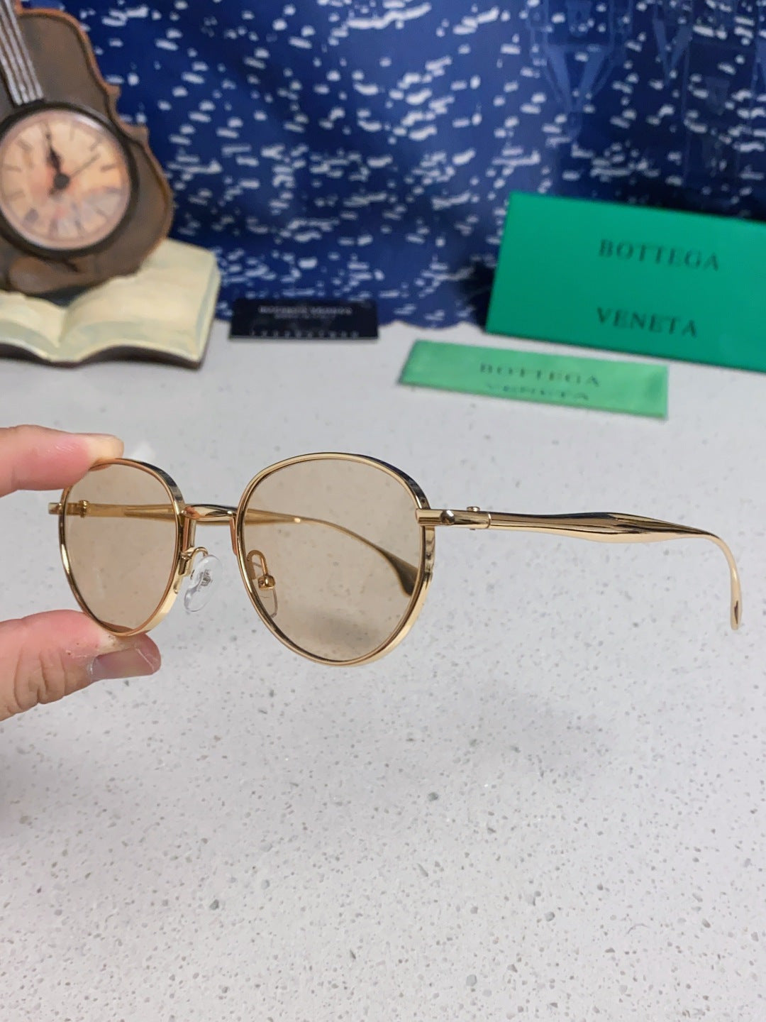 Bottega Veneta BV1396 Metal Oval Silver Lens Sunglasses for Men & Wom - 358858 - detail image 6