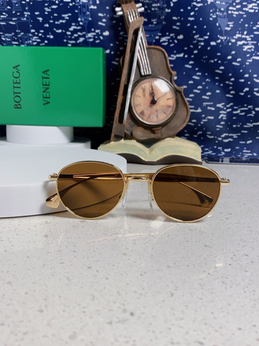 Bottega Veneta BV1396 Metal Oval Brown Lens Sunglasses for Men & Women - detail image 7