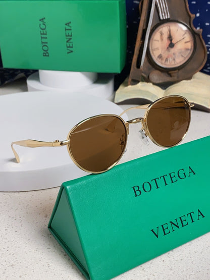 Bottega Veneta BV1396 Metal Oval Brown Lens Sunglasses for Men & Women - detail image 8