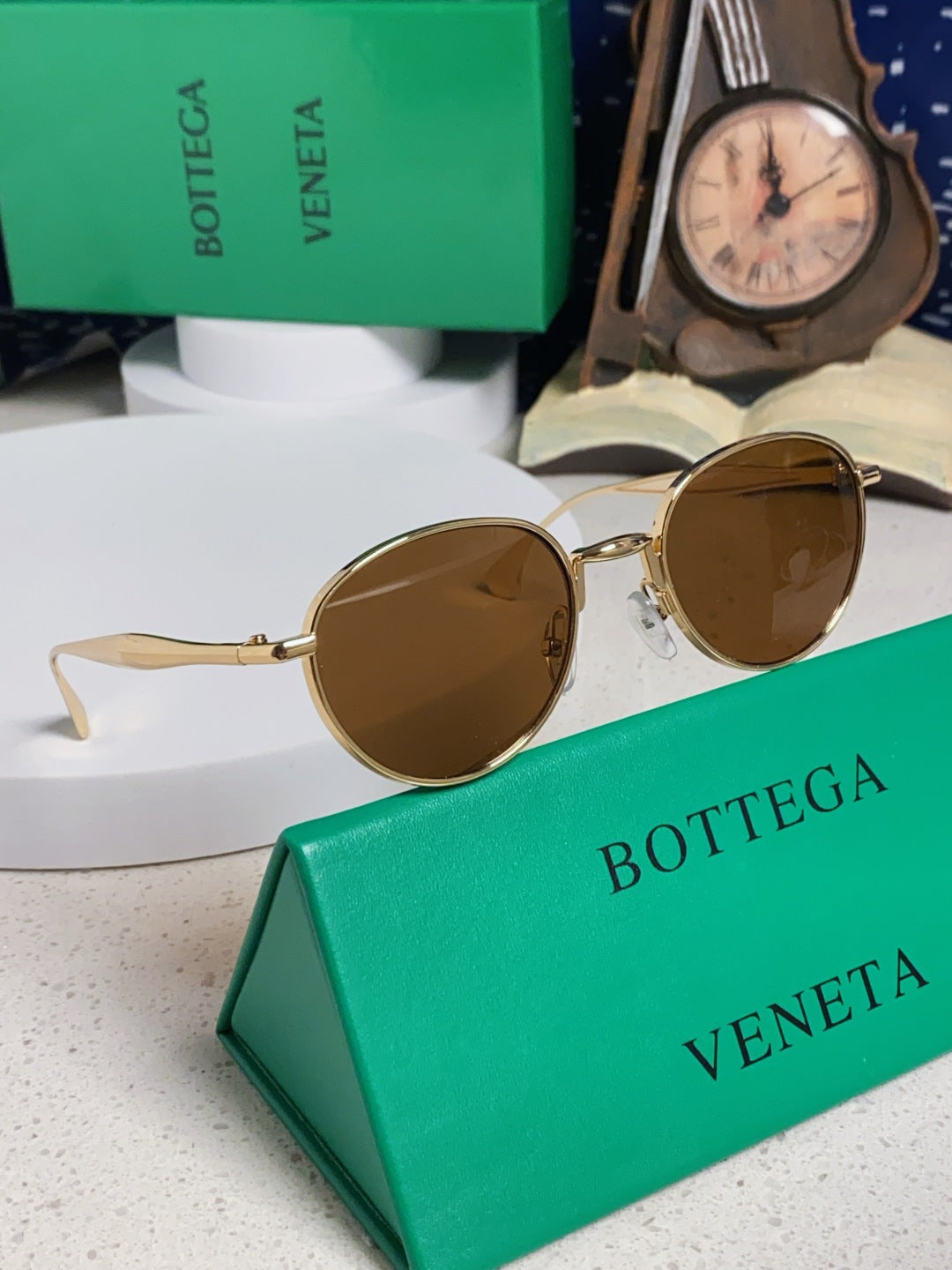 Bottega Veneta BV1396 Metal Oval Brown Lens Sunglasses for Men & Wome - 358859 - detail image 8
