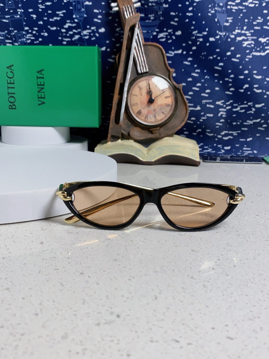 Bottega Veneta BV1390 Cat-Eye Gold Lens Sunglasses for Women - 358862 - detail image 8