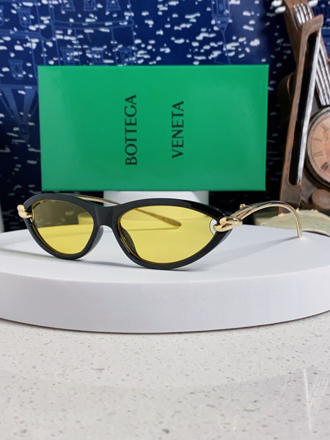 Bottega Veneta BV1390 Cat-Eye Yellow Lens Sunglasses for Women - 358863