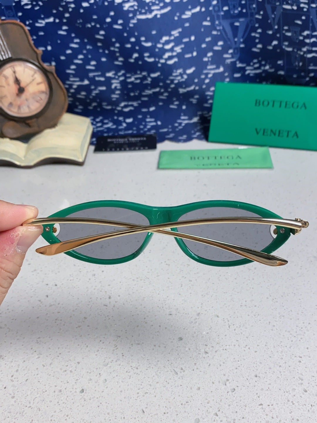 Bottega Veneta BV1390 Cat-Eye Green Lens Sunglasses for Women - 358864 - detail image 5
