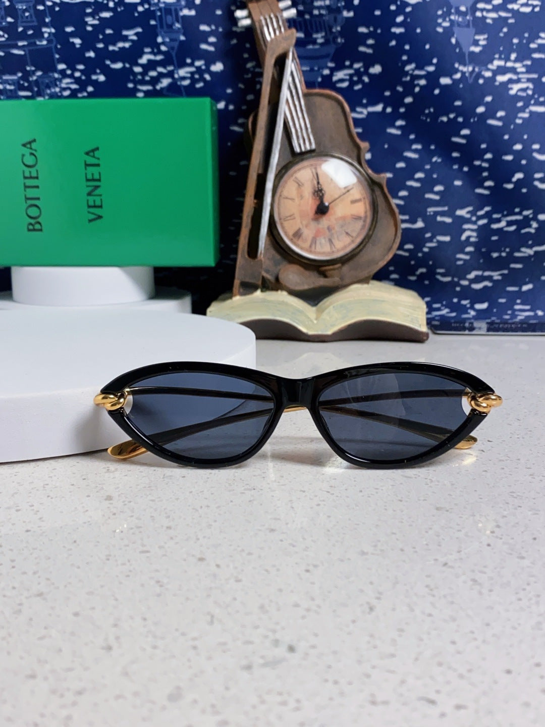 Bottega Veneta BV1390 Cat-Eye Blue Lens Sunglasses for Women - 358867 - detail image 8