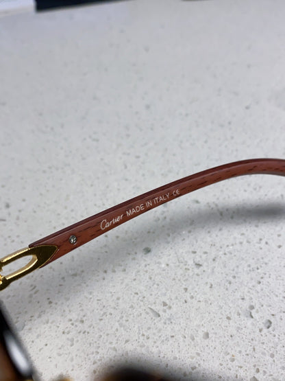 Cartier Lightweight Rimless Brown Lens Sunglasses for Men & Women - 487267 - detail image 8