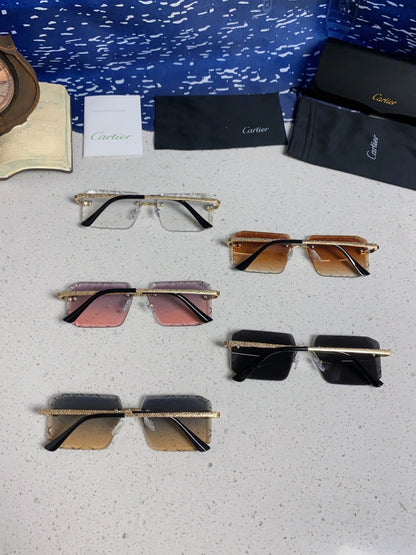 Cartier Lightweight Metal Rimless Silver Lens Sunglasses for Men & Wo - 132558 - detail image 11