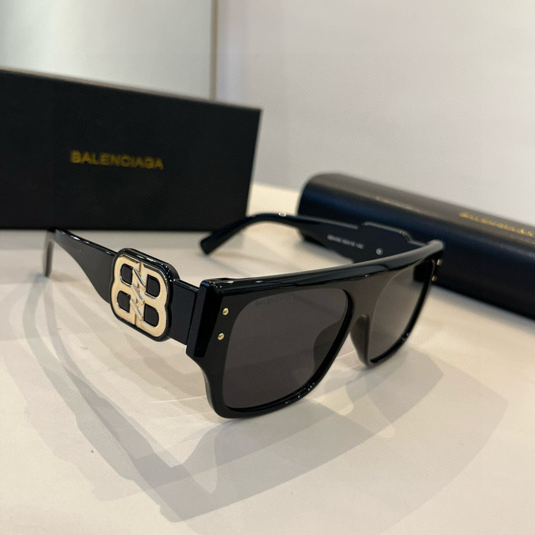Balenciaga Rectangular Black Lens Sunglasses for Men & Women - 416137