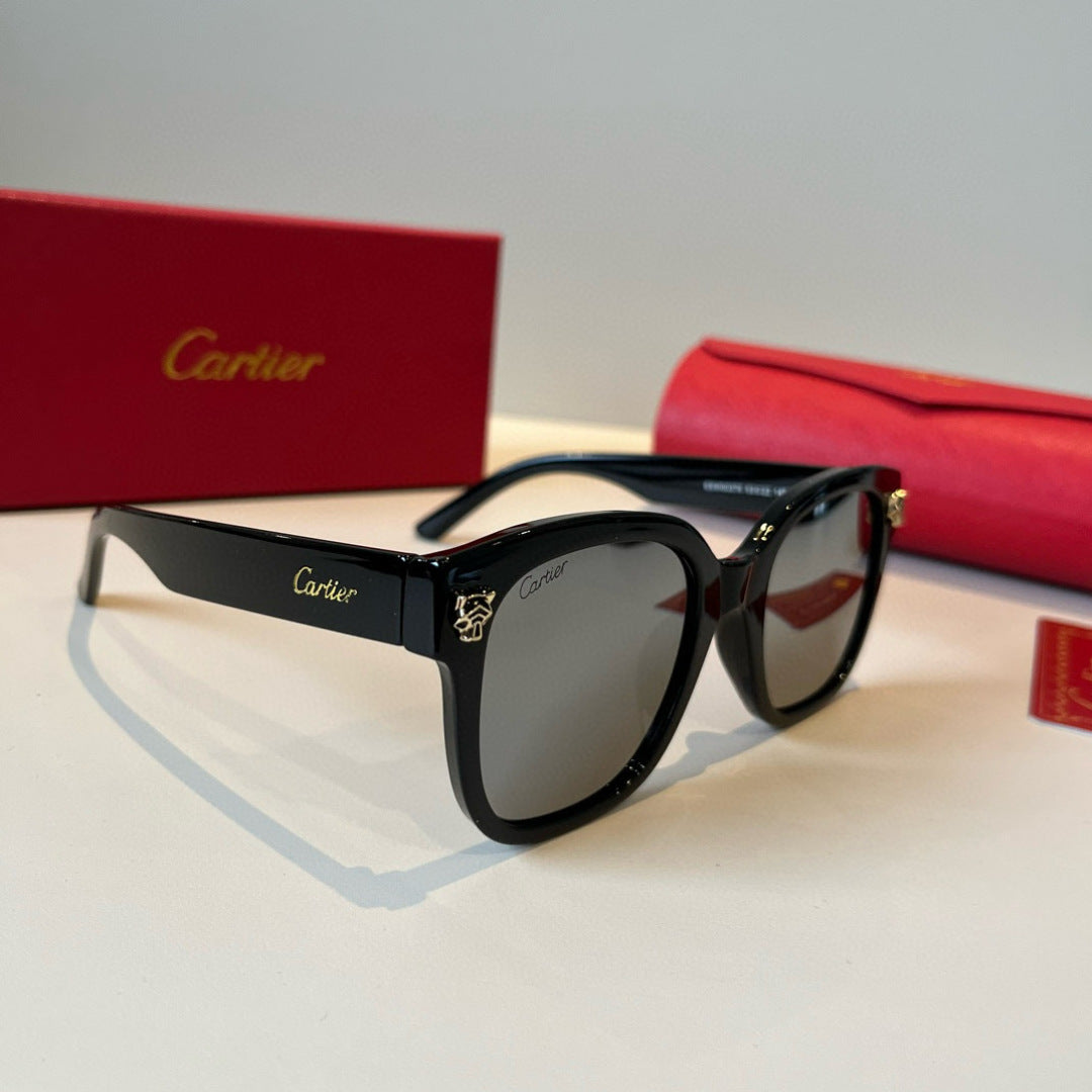 Cartier Lightweight Metal Rimless Black Lens Sunglasses for Men & Wom - 432325