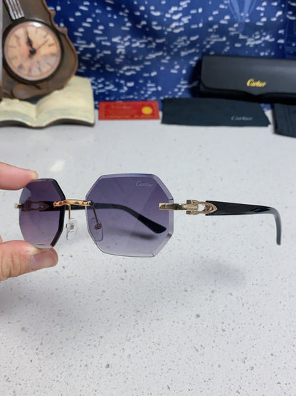 Cartier Lightweight Rimless Red Lens Sunglasses for Men & Women - 382735 - detail image 6