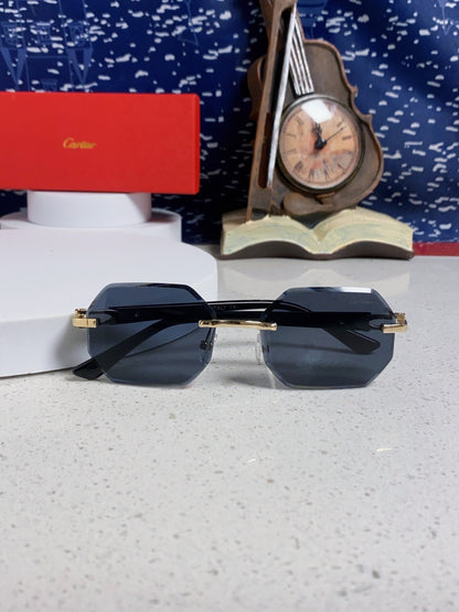Cartier Lightweight Rimless Black Lens Sunglasses for Men & Women - 382736 - detail image 9