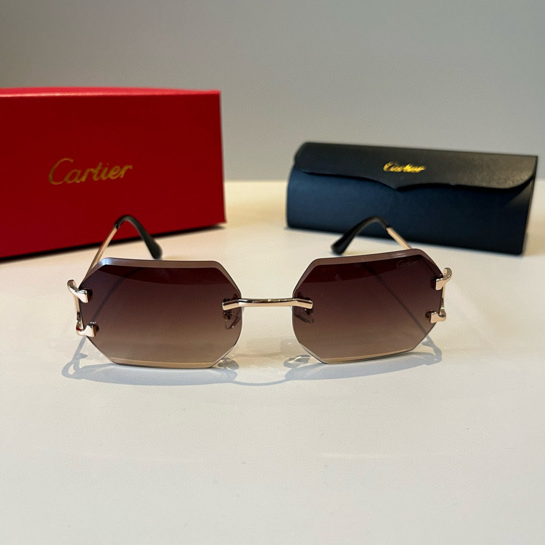 Cartier Lightweight Metal Rimless Red Lens Sunglasses for Men & Women - 372182 - detail image 2