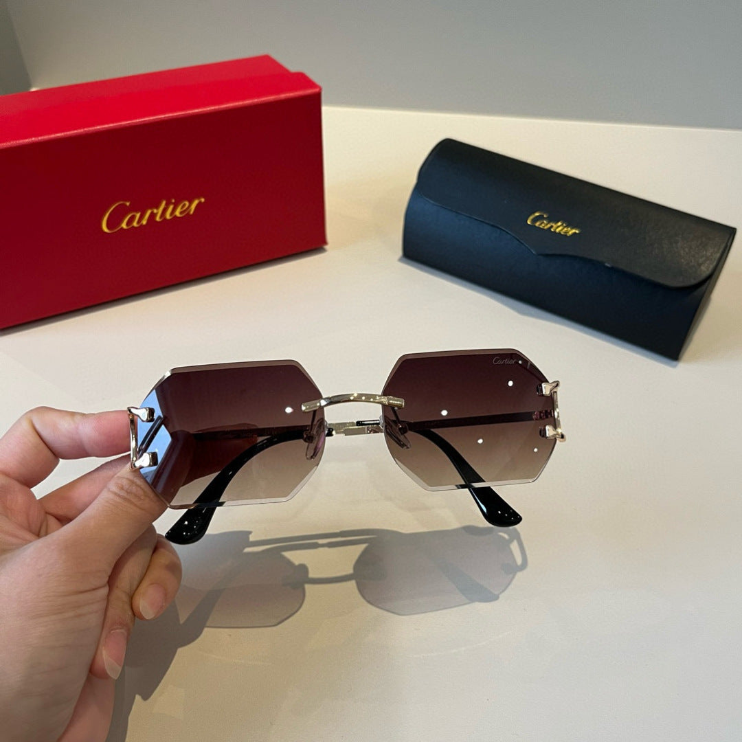 Cartier Lightweight Metal Rimless Red Lens Sunglasses for Men & Women - 372182 - detail image 7