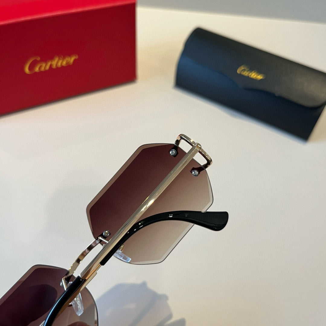 Cartier Lightweight Metal Rimless Red Lens Sunglasses for Men & Women - 372182 - detail image 5