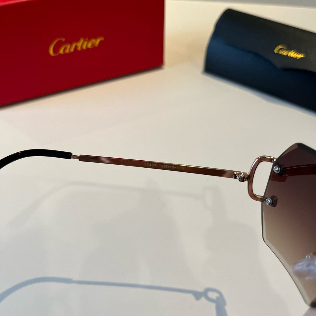 Cartier Lightweight Metal Rimless Red Lens Sunglasses for Men & Women - 372182 - detail image 10
