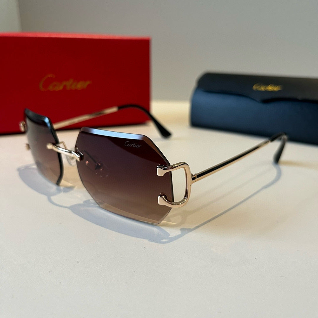 Cartier Lightweight Metal Rimless Red Lens Sunglasses for Men & Women - 372182 - detail image 3