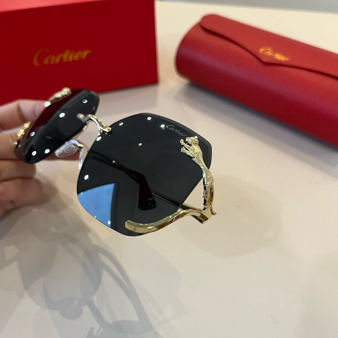 Cartier Lightweight Metal Rimless Silver Lens Sunglasses for Men & Wo - 358493 - detail image 6