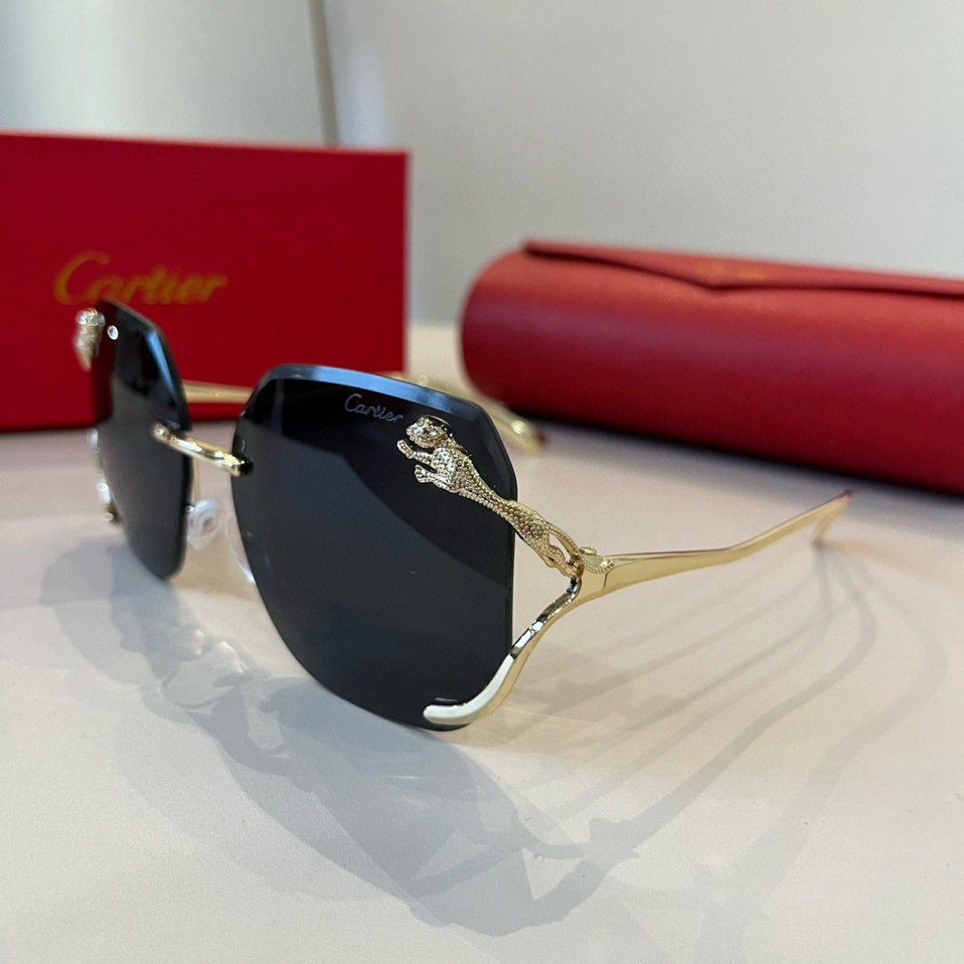 Cartier Lightweight Metal Rimless Silver Lens Sunglasses for Men & Wo - 358493 - detail image 3