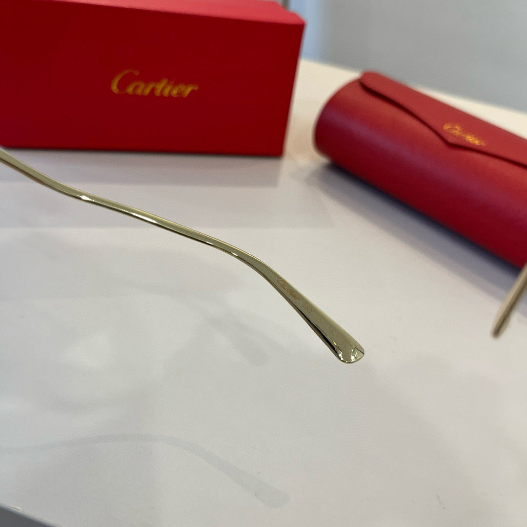 Cartier Lightweight Metal Rimless Silver Lens Sunglasses for Men & Wo - 372183 - detail image 7