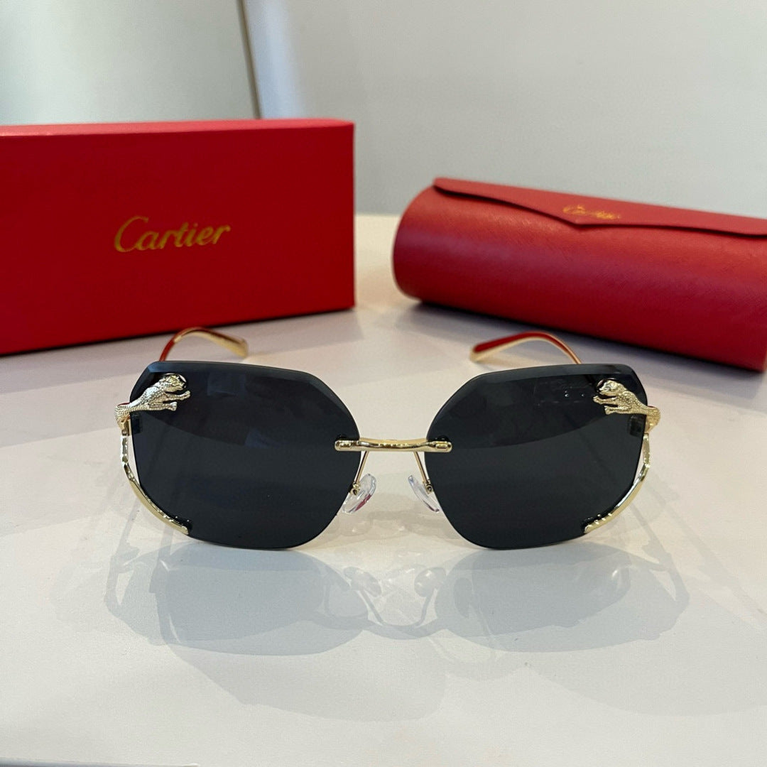 Cartier Lightweight Metal Rimless Silver Lens Sunglasses for Men & Wo - 372183 - detail image 2