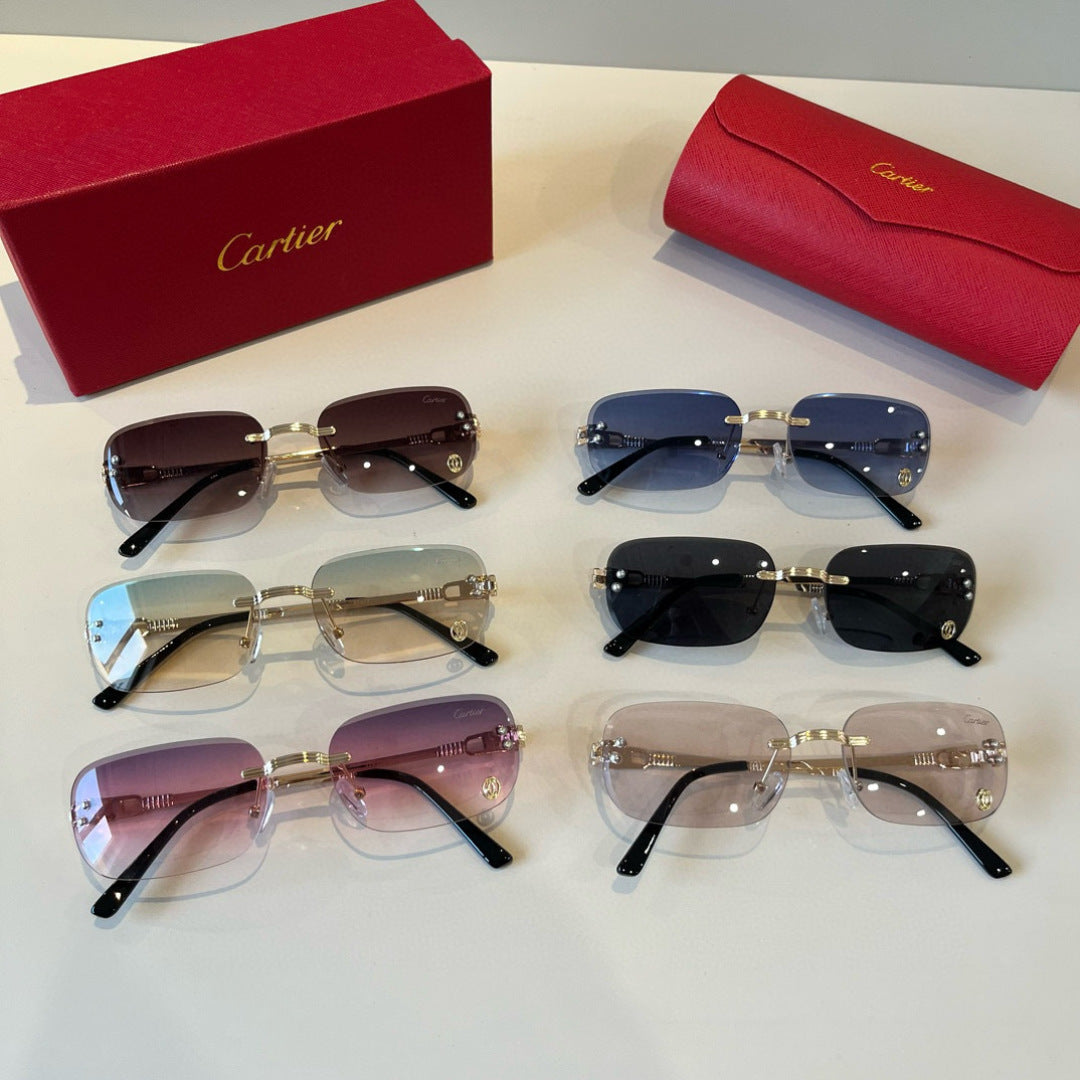 Cartier Lightweight Metal Rimless Silver Lens Sunglasses for Men & Wo - 935056 - detail image 11