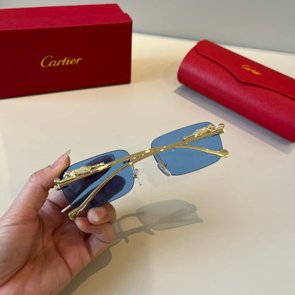 Cartier Lightweight Metal Rimless Gold Lens Sunglasses for Men & Wome - 358484 - detail image 4