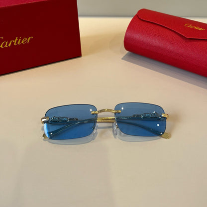 Cartier Lightweight Metal Rimless Gold Lens Sunglasses for Men & Wome - 358484 - detail image 7