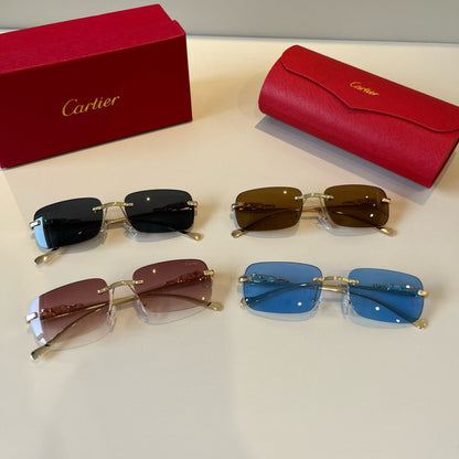 Cartier Lightweight Metal Rimless Gold Lens Sunglasses for Men & Wome - 358484 - detail image 8