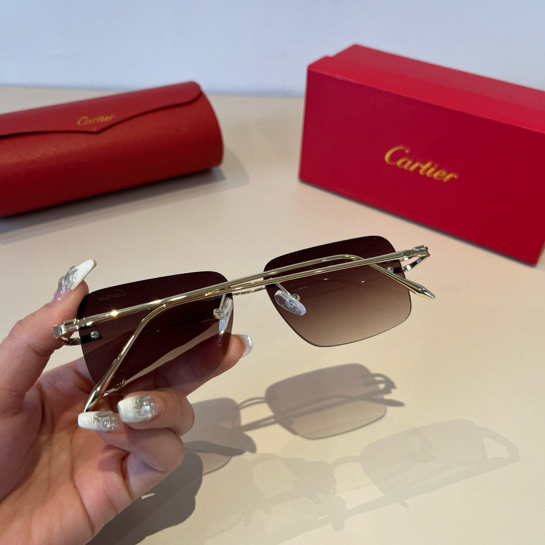 Cartier Lightweight Metal Rimless Red Lens Sunglasses for Men & Women - 382827 - detail image 7