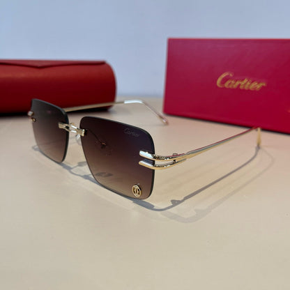 Cartier Lightweight Metal Rimless Red Lens Sunglasses for Men & Women - 935075 - detail image 2