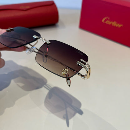 Cartier Lightweight Metal Rimless Red Lens Sunglasses for Men & Women - 382827 - detail image 6