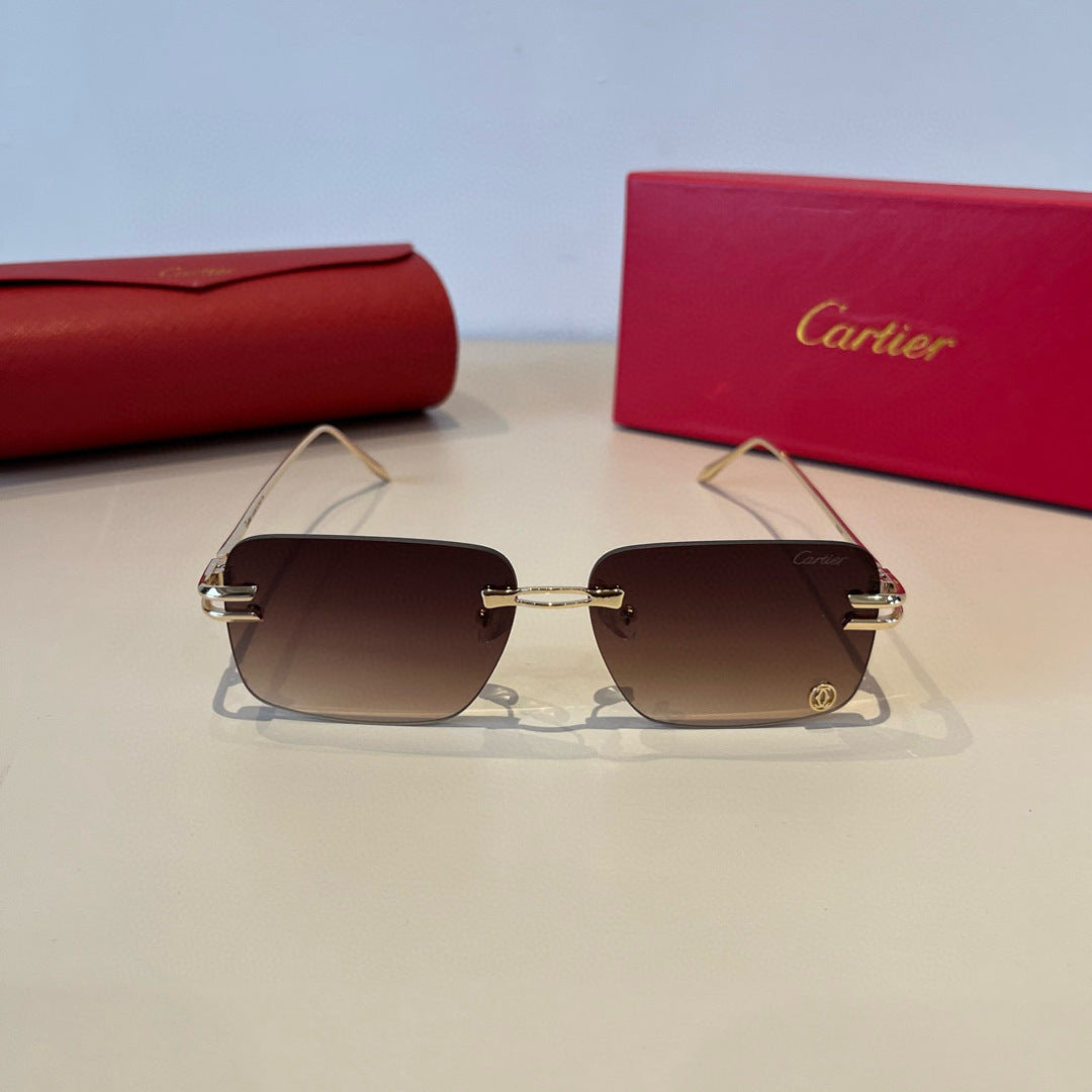 Cartier Lightweight Metal Rimless Red Lens Sunglasses for Men & Women - 382827 - detail image 3