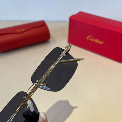 Cartier Lightweight Metal Rimless Silver Lens Sunglasses for Men & Wo - 935076 - detail image 8
