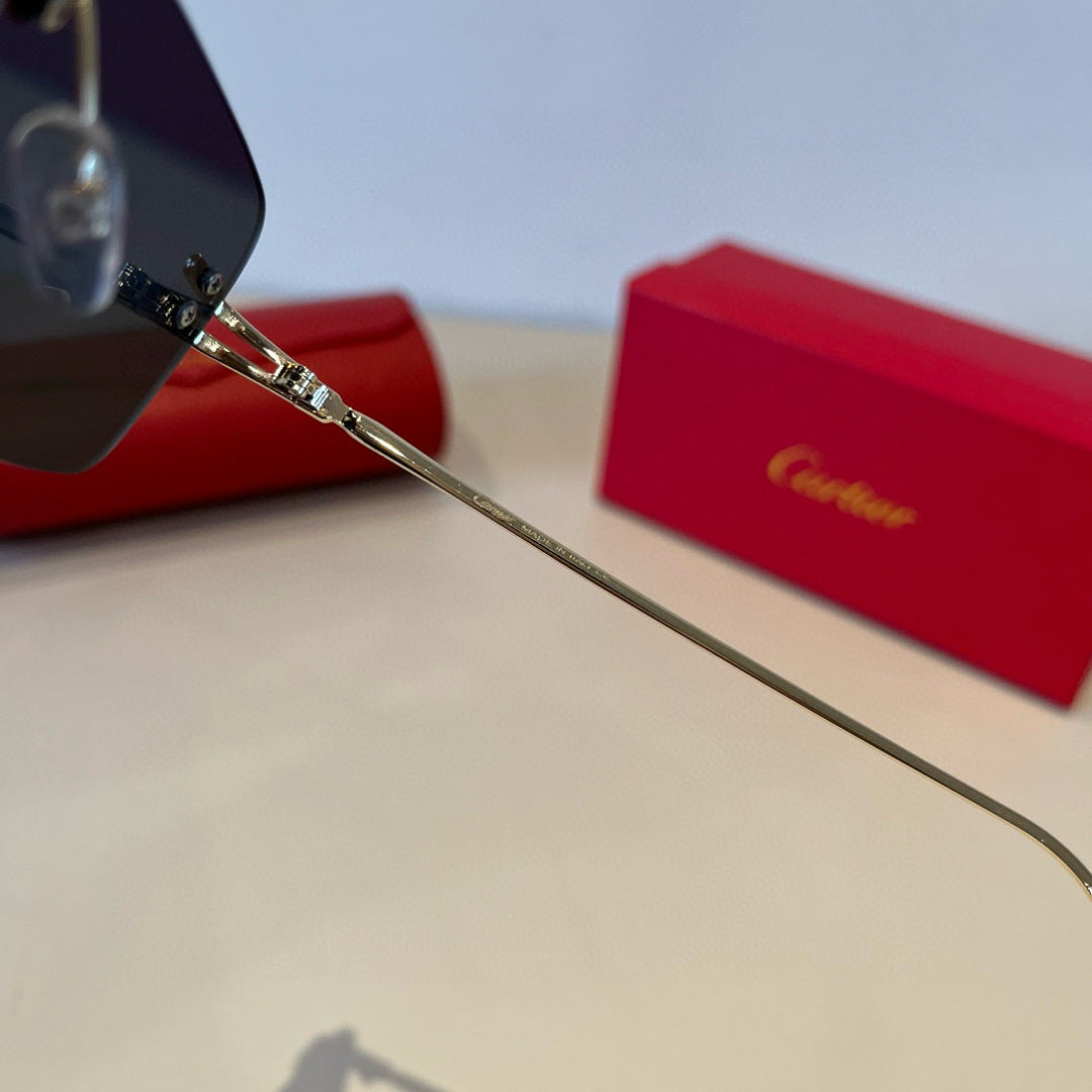 Cartier Lightweight Metal Rimless Silver Lens Sunglasses for Men & Wo - 382828 - detail image 10