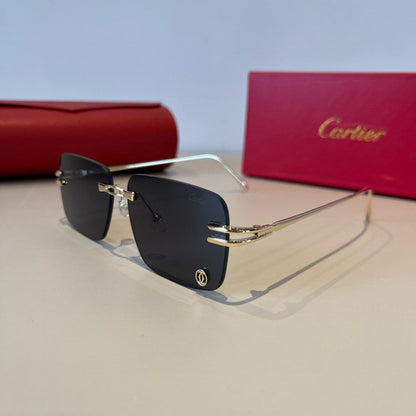 Cartier Lightweight Metal Rimless Silver Lens Sunglasses for Men & Wo - 382828 - detail image 3