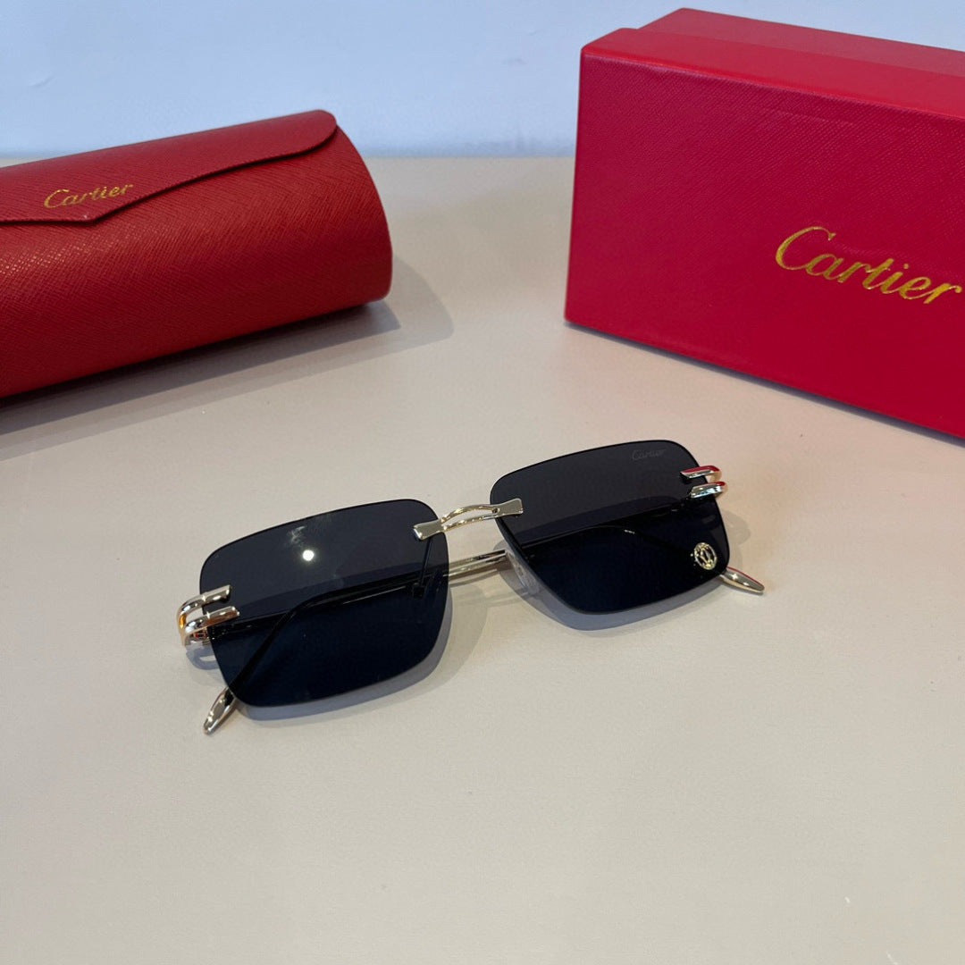 Cartier Lightweight Metal Rimless Silver Lens Sunglasses for Men & Wo - 382828 - detail image 4