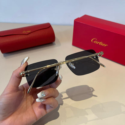 Cartier Lightweight Metal Rimless Silver Lens Sunglasses for Men & Wo - 382828 - detail image 9