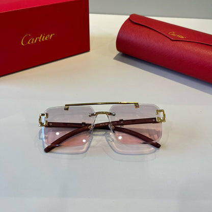 Cartier Lightweight Metal Rimless Silver Lens Sunglasses for Men & Wo - 372187 - detail image 4