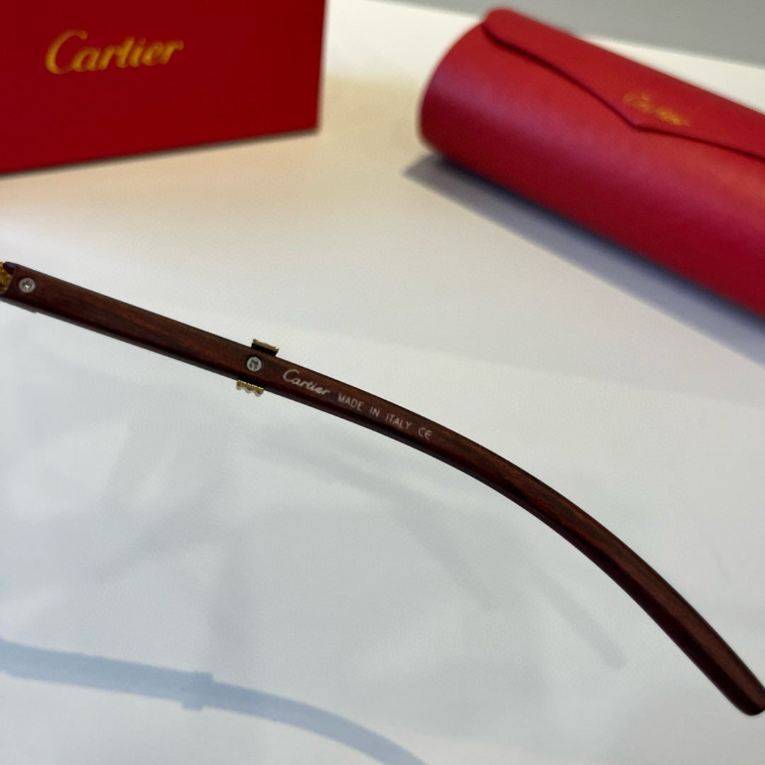 Cartier Lightweight Metal Rimless Silver Lens Sunglasses for Men & Wo - 372187 - detail image 8