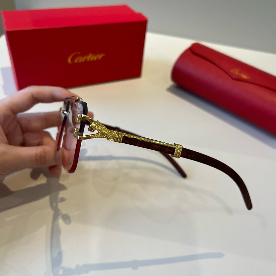 Cartier Lightweight Metal Rimless Silver Lens Sunglasses for Men & Wo - 372187 - detail image 9