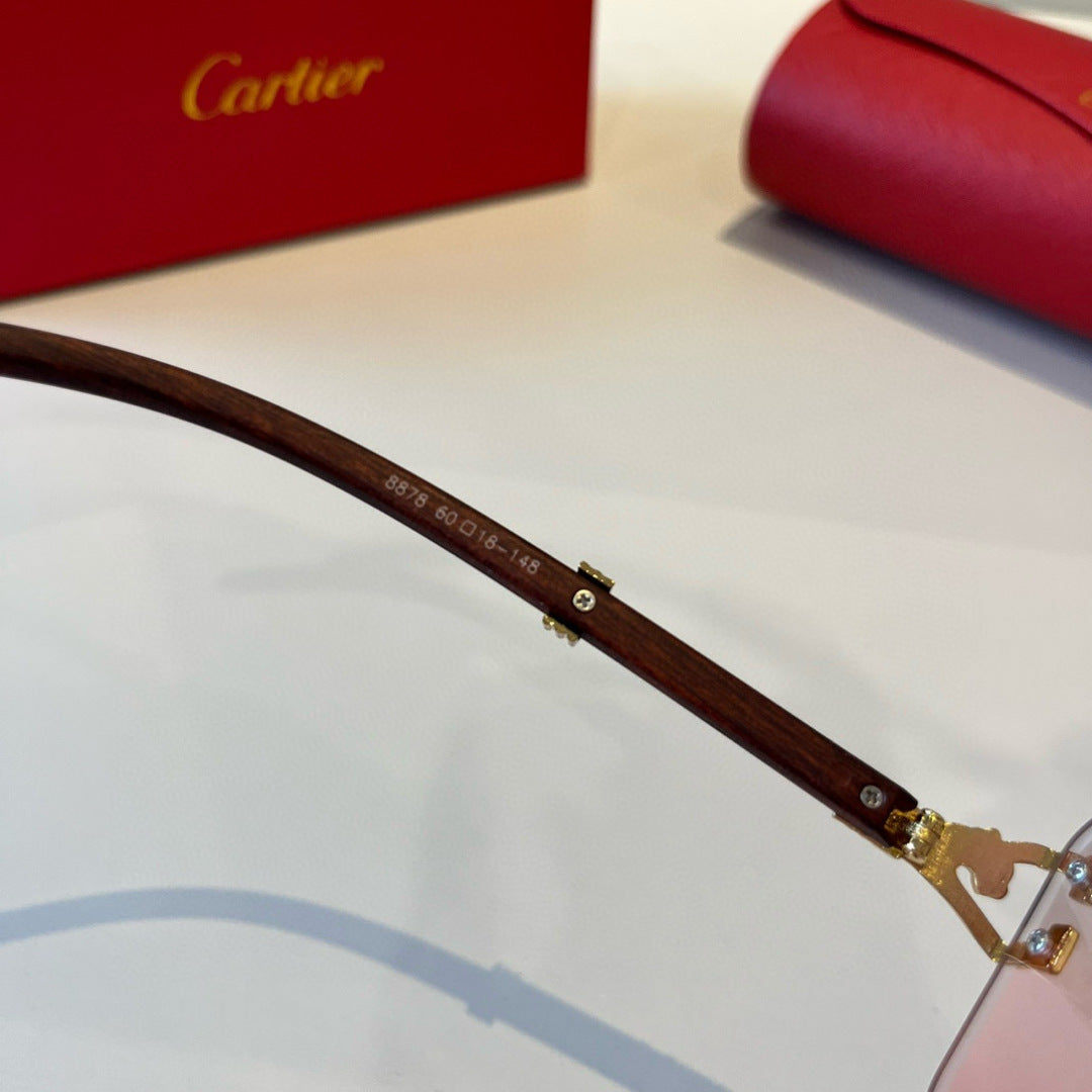 Cartier Lightweight Metal Rimless Silver Lens Sunglasses for Men & Wo - 372187 - detail image 7