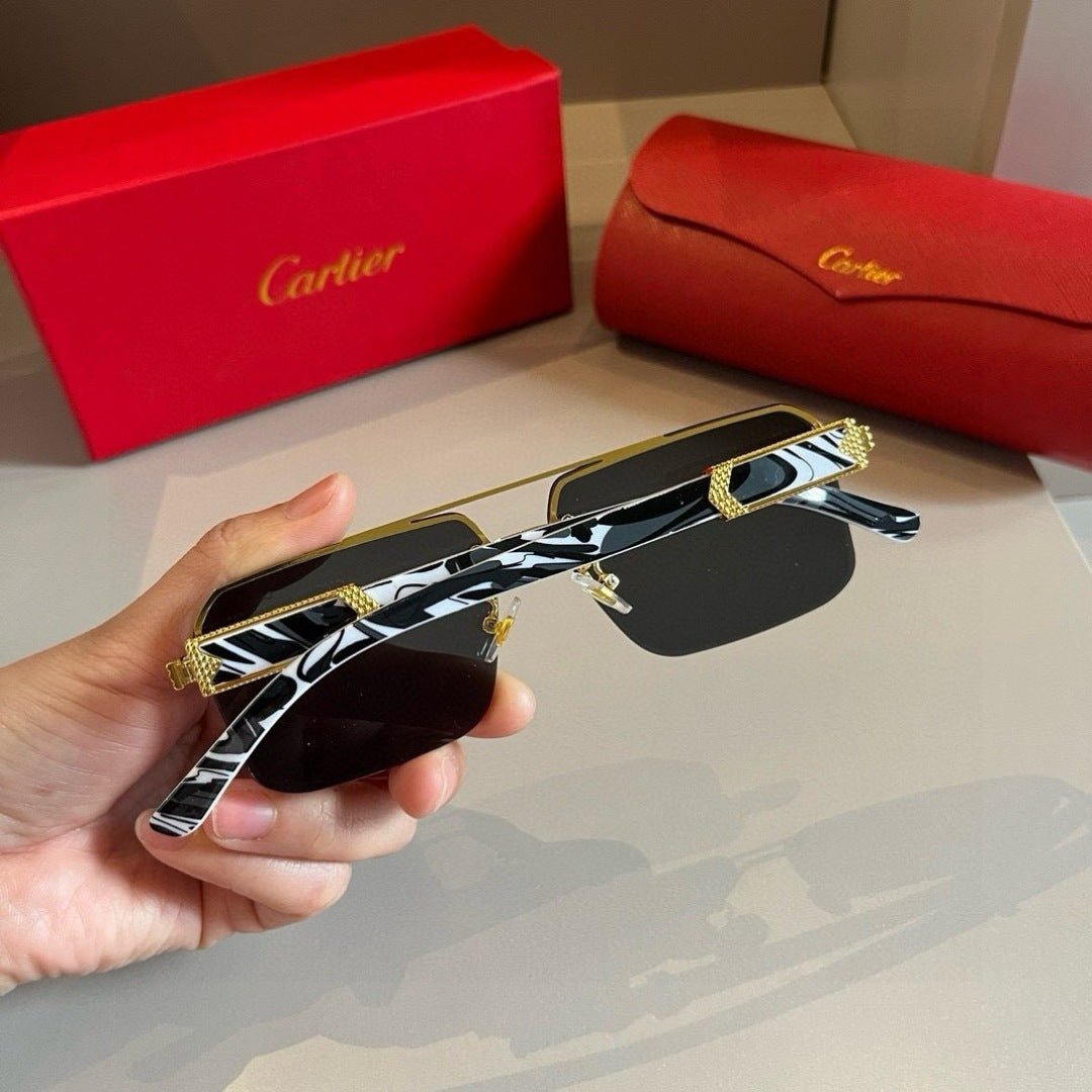 Cartier Lightweight Metal Rimless Gold Lens Sunglasses for Men & Wome - 415929 - detail image 7