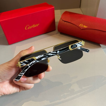 Cartier Lightweight Metal Rimless Gold Lens Sunglasses for Men & Wome - 415908 - detail image 7